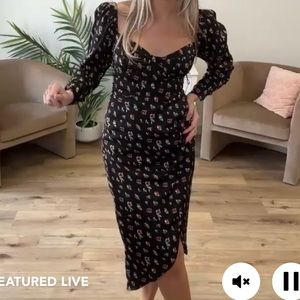 ASTR Pink Floral Satin Dress